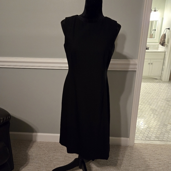 Talbots Petites 6P Italian wool Solid Black Dress - Picture 2 of 6